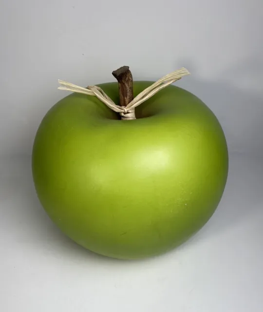 Large Ceramic Green Apple Figurine Decorative 7”  Tall Farmhouse Country Signed