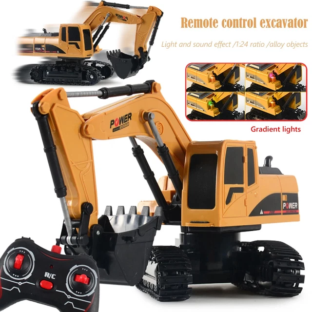 Remote Control Excavator Tractor Bulldozer Crawler Truck Toy Digger Car