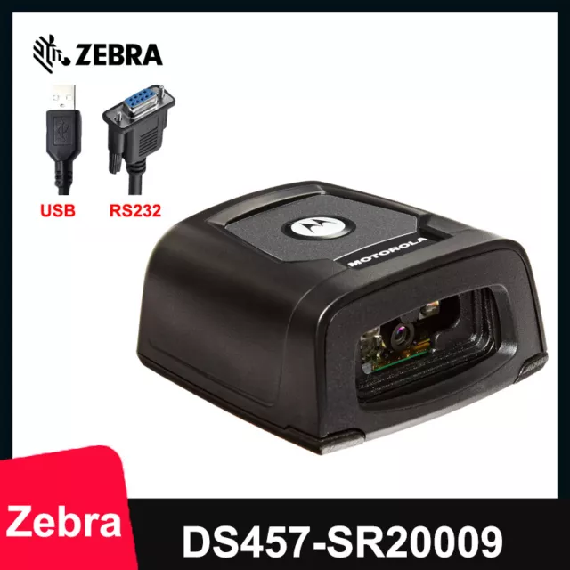 Motorola DS457-SR20009 2D Imager Fixed Mount Barcode Scanner w/ USB/RS232 Cable