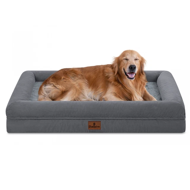 Brown Orthopedic Foam M L XL XXL XXXL Dog Bed4-Side Memory Foam Bolster Pet Sofa