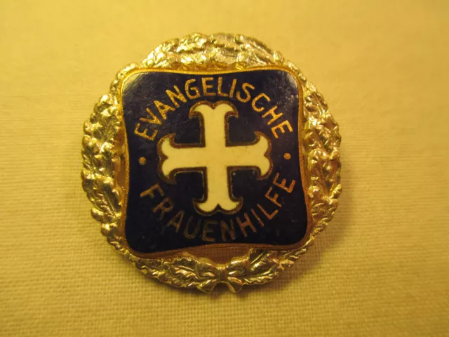 Große Anstecknadel Ehrennadel Evangelische Frauenhilfe alt Klerikal Kirche Email 2