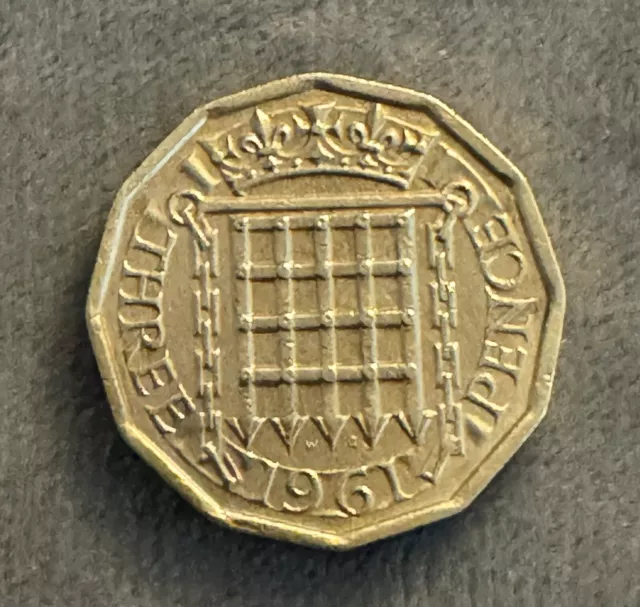 1961 British Three Pence Coin