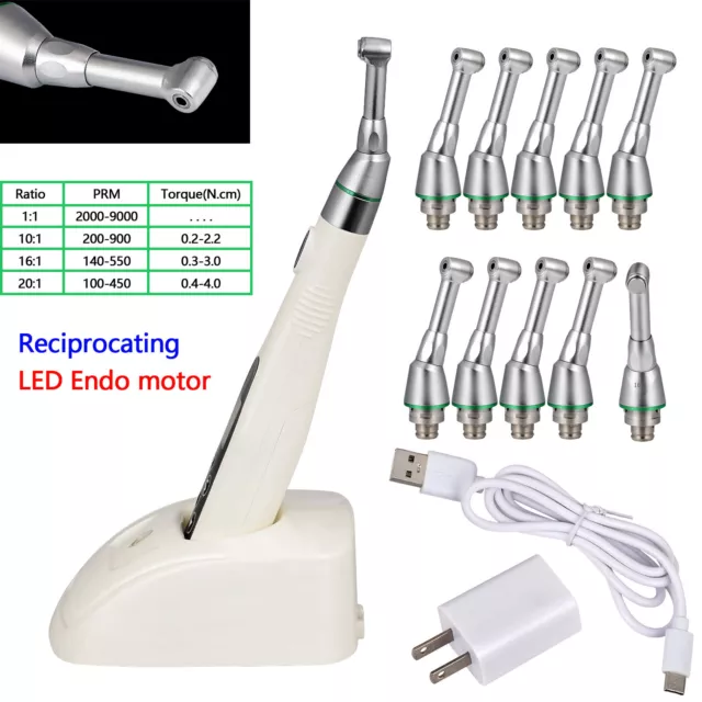 Cordless Dental 16:1 Mini LED Endo Motor Root Canal Treatment /Contra Angle Head