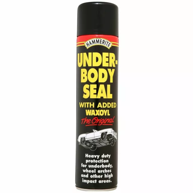 Hammerite Underbody Seal Aerosol With Waxoyl Black Car Underseal 600ml