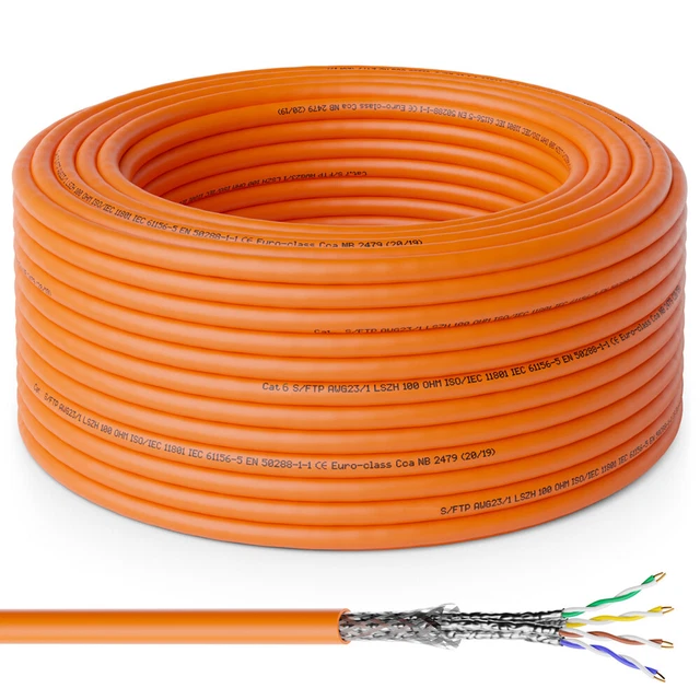 Verlegekabel 10m Kupfer S/FTP LAN DSL Gigabit Netzwerkkabel Installationskabel