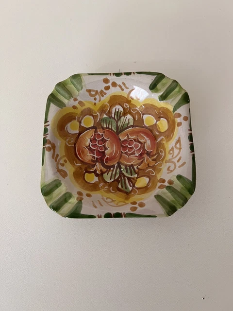 Posacenere decoro melograno Ceramica Caltagirone Artigianale