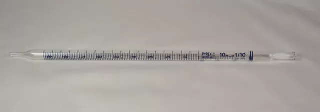 Pipette Pyrex Corning Glass Works 10 ml pack de 5 flambant neuf/scellé 2