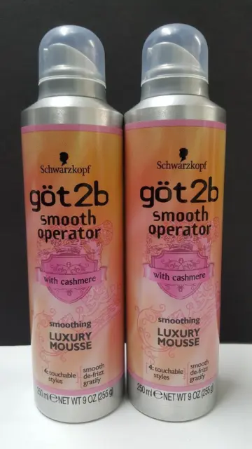 Schwarzkopf Got2b Smooth Operator Smoothing Luxury Mousse - 2 Pack (9 oz each)