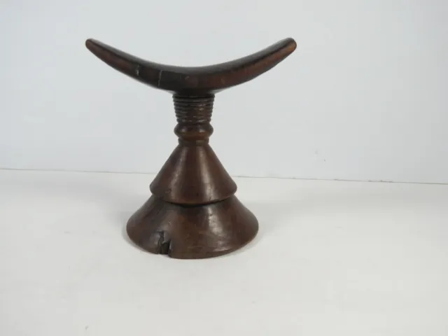 Antique Hand Carved Wooden Tribal Headrest