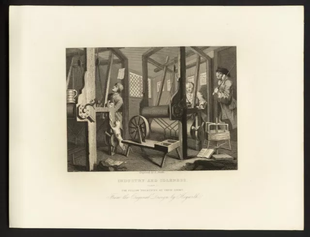 INDUSTRY AND ILLNESS: LOTTO  12 INCISIONI di W. HOGARTH (1697-1794)+ PASSPARTOUT