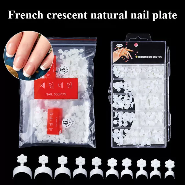 500Pcs False Long French Nail Tips Fake Nails Art Acrylic Nail Gel White Clear