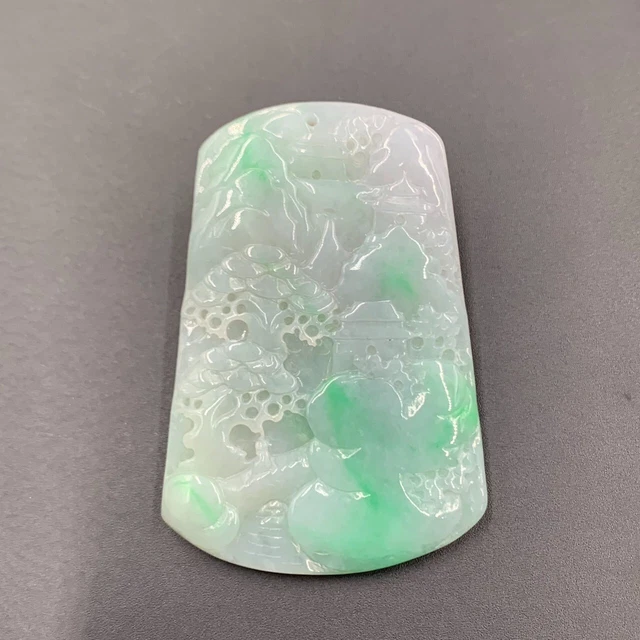 Natural Hand Carved Beautiful Scenic Jadeite From Burma (Myanmar)