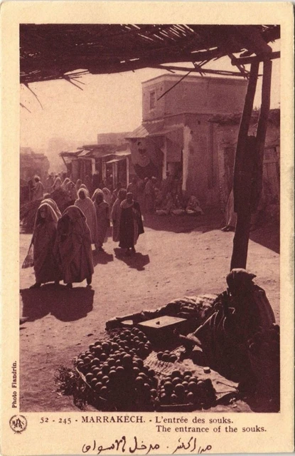 CPA AK MAROC MARRAKECH L'entrée des souks Flandrin (37911)