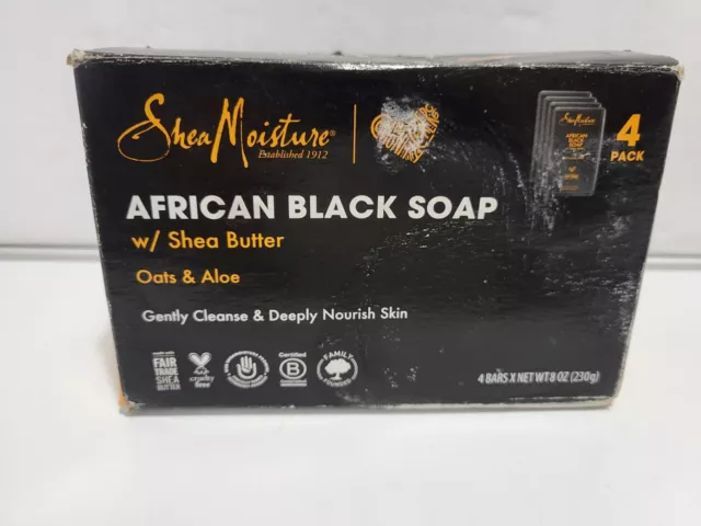 SHEA MOISTURE African Black Soap with Shea Butter Oat Aloe 8 OZ Lot 4 New Sealed