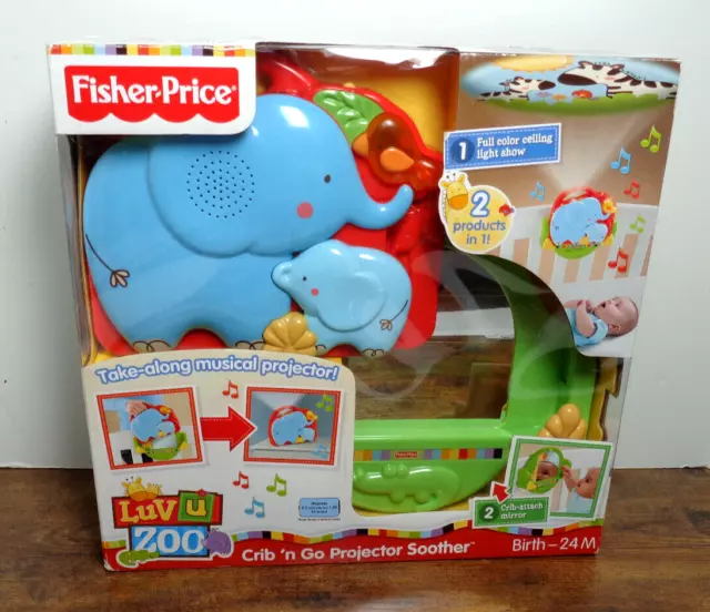 NEW SEALED Fisher Price LUV U ZOO Crib N Go Projector Soother - T6338