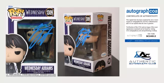 Jenna Ortega Autograph Signed Wednesday Addams Funko Pop 1309 Acoa