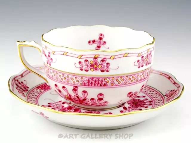 Herend Hungary #724 WALDSTEIN RASPBERRY PINK CUP AND SAUCER Unused /11 Available