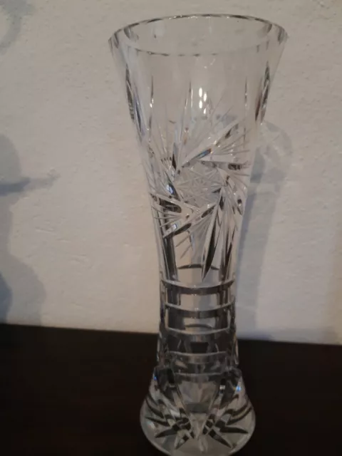 Große Vase, Bleikristall, sehr schöner Schliff, Schleuderstern, Vintage