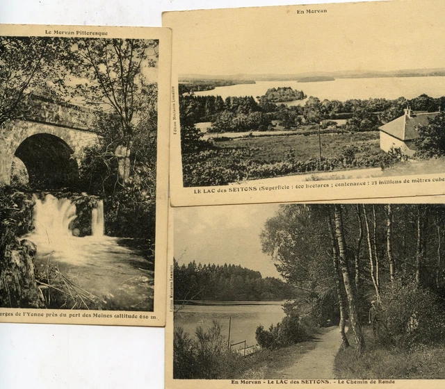 *32122 cpa lot de 3 cartes le Morvan Pittoresque