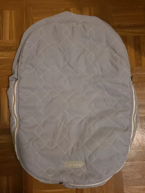 JJ Cole Urban BundleMe gray quilted infant car seat cover with shearling lining