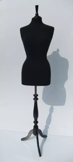 Female Dressmaking MANNEQUIN TAILORS Dummy Size 10 BLACK Dressmakers Bust Model