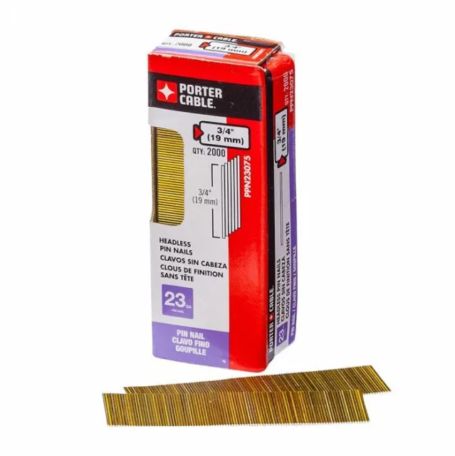 PORTER CABLE PPN23075 Chisel Pin,23 Ga,3/4 in, PK2000