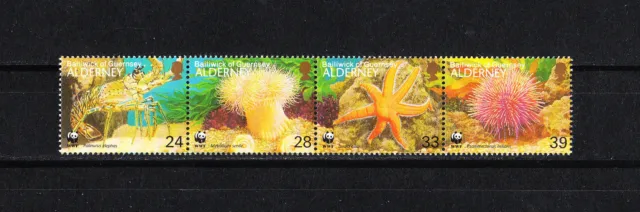 Aurigny Alderney  timbre  faune marine    1993  num:  61/64  **