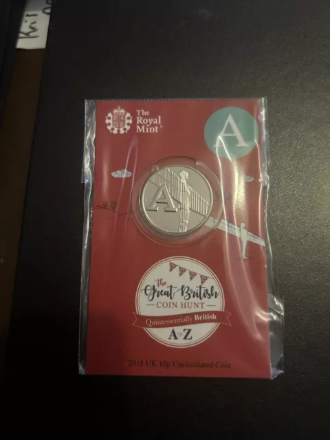 10P A-Z ALPHABET 10 PENCE ROYAL MINT CARDED A  For Angel Of The North Unc Rare