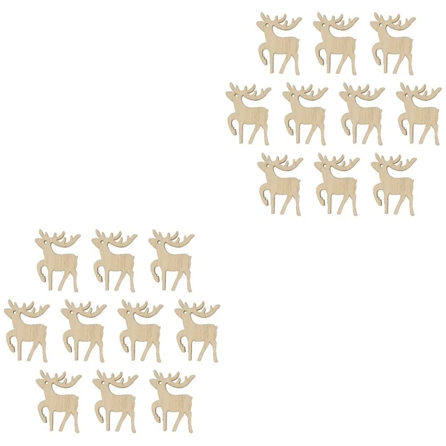 20 Pcs Christmas Unfinished Wood Ornaments Paper Cut Garden