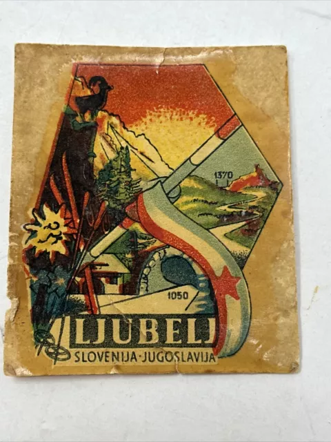 VTG Loibl Pass Slovenia Luggage Tag Decal Sticker Label Travel NOS LJUBELJ Yugo