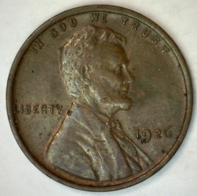 1926 Lincoln Wheat Cent Coin 1c US Pennies Almost Uncirculated