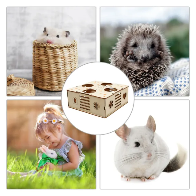Haustier Spielzeug Kleines Haustierhaus Hamster-Übungsspielzeug Mäuse Holzhaus