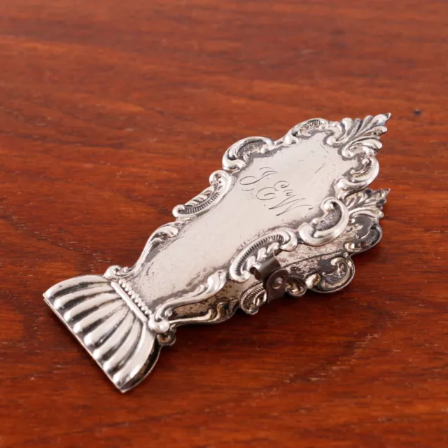 Encantador Soporte De Documentos De Plata Esterlina Americana Desplazamiento Y Gadrooning