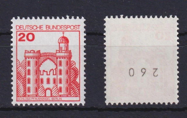 Bund 995 RM gerade Nr. Burgen+Schlösser 20 Pf postfrisch neue Fluoreszenz
