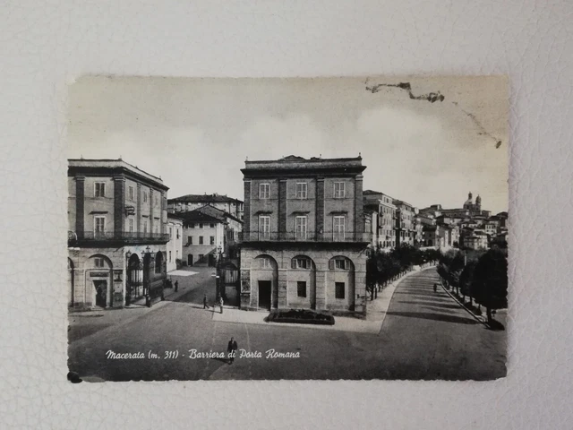 Cartolina Macerata Barriera Di Porta Romana Animata Pubblicitaria 1958 Fg/Vg/B/N