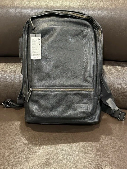 Tumi Harrison Bates Men's Backpack Bag Leather Black- Brand New