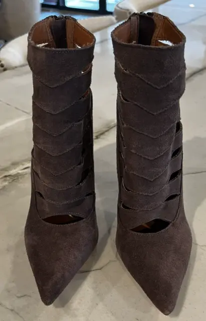 Steve Madden Cardi II  Brown Genuine Suede Womens Dress Boots Size 8 High Heel