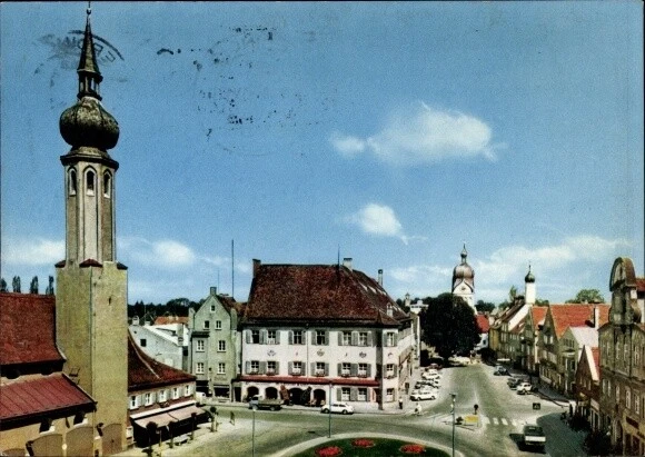 Ak Erding in Oberbayern, Schrannenplatz, Landshuter Straße - 3339669
