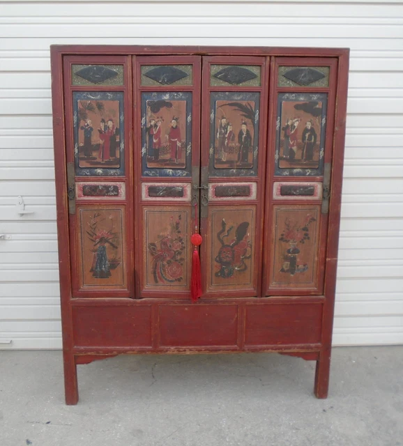 Red Asian Armoire Apothecary Medicine Herb Cabinet Chinese Tibetan Tibetan Yang Red Asian Armoire Apothecary Medicine Herb Cabinet Chinese Tibetan Tibetan Yang