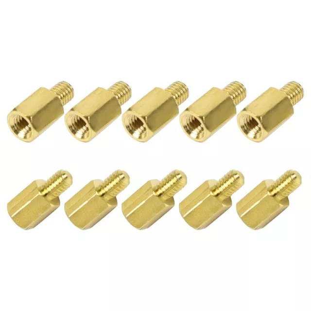 10 Pcs M3X6+4mm Hex Standoff Spacer Hex Male To Female Brass Threaded
