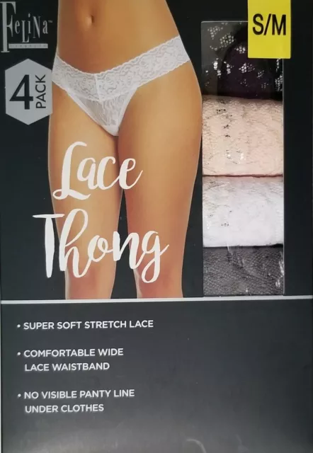 Felina Women's sheer Lace Thong Panty Underwear 91125P