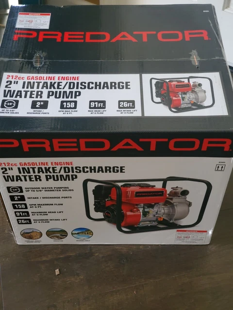 PREDATOR 2 in. 212cc Gasoline Engine Semi-Trash Water Pump  New!