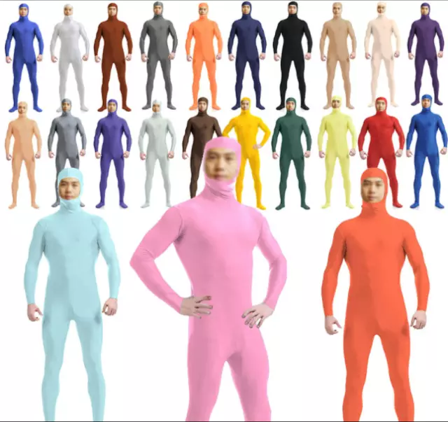 DH Zentai Suit Men's Spandex Halloween Full Body Costume (face exposed)
