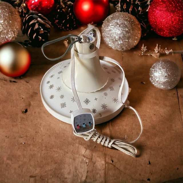 1960S G.E. ARTIFICIAL CHRISTMAS TREE MUSICAL ROTATOR STAND WORKS GREAT