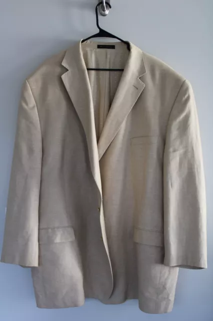 TAN SEAN JOHN LINEN / COTTON BLEND SPORT COAT sz 60XL blazer / suit jacket 60L