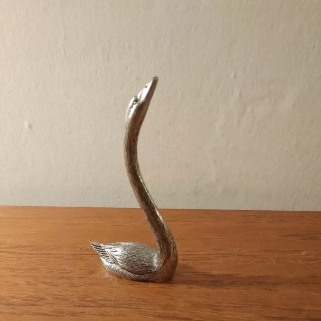 Vintage Silver-Plated Swan Ring Holder