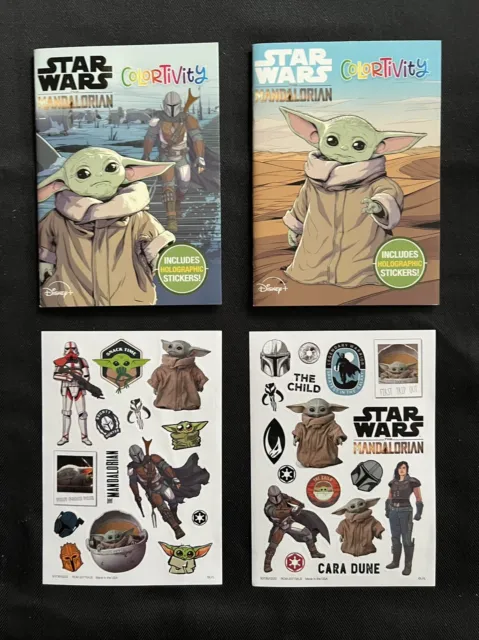Set Of 2 STAR WARS MANDALORIAN Colortivity books The Child Baby Yoda/Bounty NEW