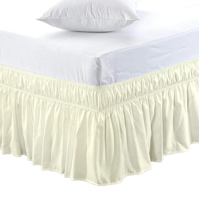 Microfibra Tessuto Doppio Misura Avvolgente Letto Skirt, 183cm x 122cm, Wrap