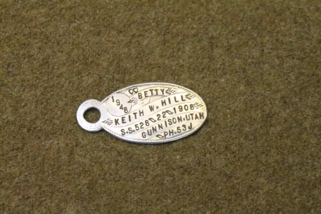 Vintage 1948 Dog License Tag Gunnison, Utah