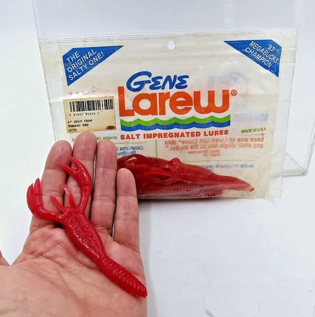 Esche Soft Plastic Gene Larew Salt Craw 4'' - 10 Pezzi, Colore Dark Pumpkin Con Artiglio Arancione